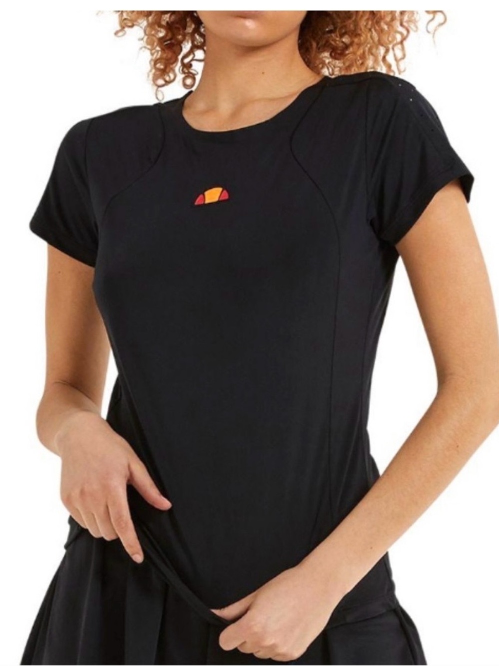 Ellesse Women’s Moisture Wicking Short Sleeve Montia Black Top. Size XL